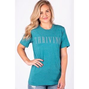 Thriving Unisex Short Sleeve T-Shirt Teal Size Medium